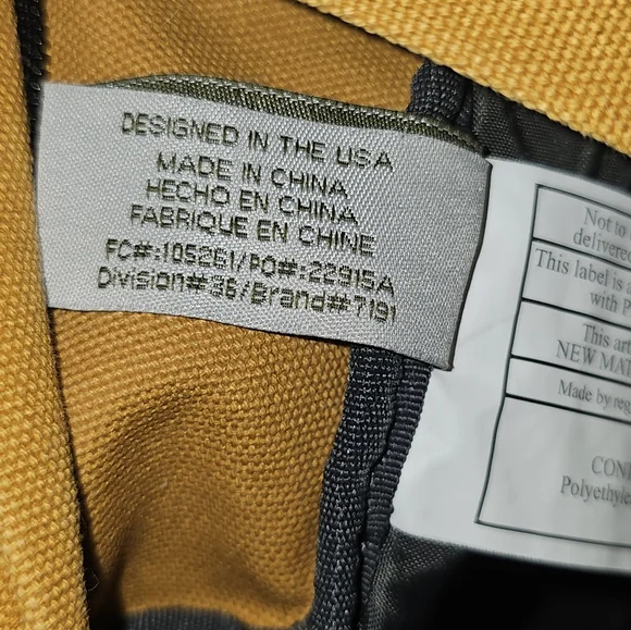 Timberland Wheat Canvas Classic Backpack Bookbag Simple Mustard Yellow - Picture 6 of 7
